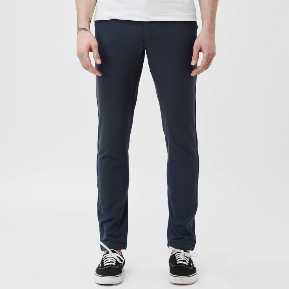 Western Rise Navy Slim Fit Pants, 35x30
